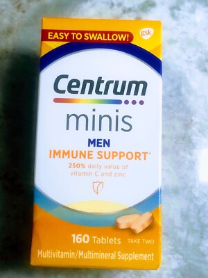 New-Centrum Minis Immune Support for Men: Multivitamin Suplement. 160 Tablets. 