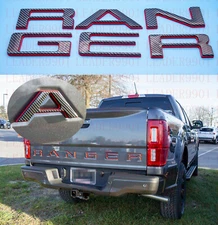 Double Layer Tailgate Insert Letters fits 2019-2021 Ford Ranger (Black Fiber )