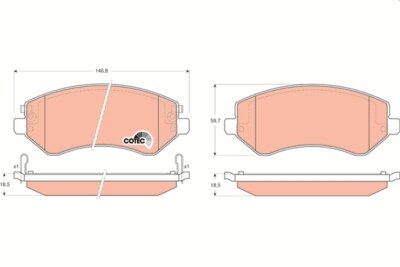 TRW GDB4126 Bremsbelagsatz, Scheibenbremse für CHRYSLER,DODGE,JEEP
