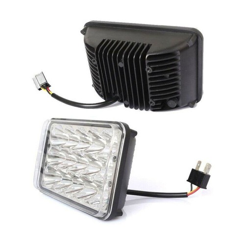 Chrome Pair 4x6 LED Headlight DRL Hi-Lo Sealed Beam fit GMC C2500 Sierra Classic - Picture 5 of 13
