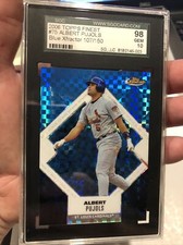 2006 Topps Finest Albert Pujols Blue Xfractor SGC Gem 10 SN’d /150!