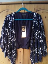 Navy Blue Full Sequin Short Jacket.. Fully Lined ,new Never Worn .genuine Buyers