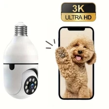 2MP Wireless Light Bulb Security Camera 2.4G WiFi Outdoor Home Bulb Camera 1080P