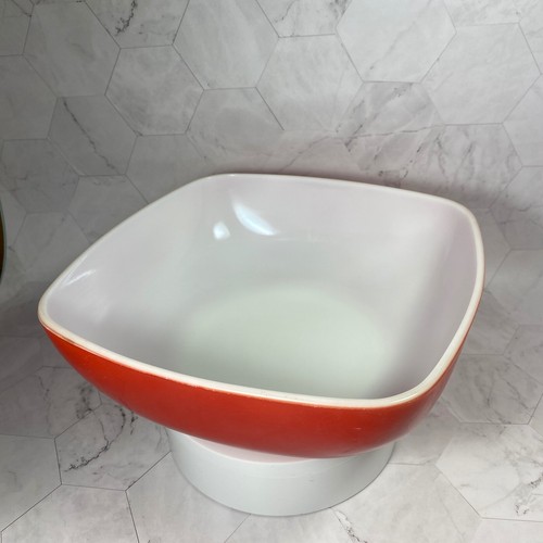 Vintage Pyrex Hostess Oven & Table Bowl #525B Red Square 2 1/2 quart - Nice! - Picture 3 of 19