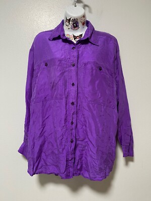 【最終価格】RRR open color satin shirts purple Purple Collared Satin Shirt Women - Etsy