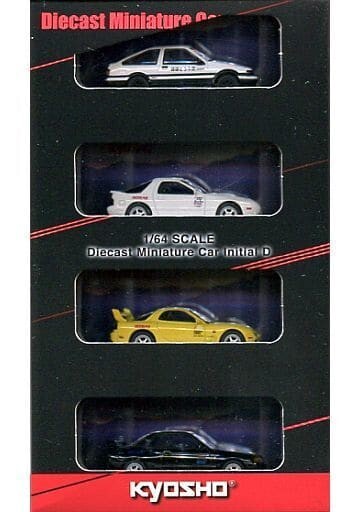 Kyosho Initial D 4pcs Diecast Miniature Car Set 1/64 Scale AE86 RX
