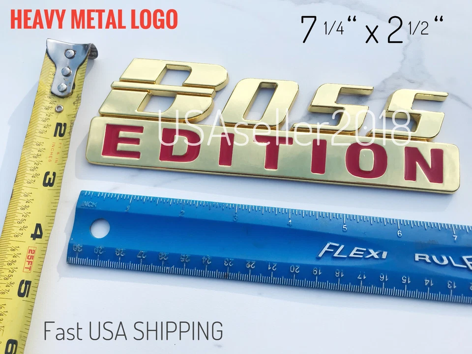 EDICIÓN BOSS DORADA emblema universal lateral trasero coche SUV barco camión logotipo apto para todos los autos Foto 2 de 4