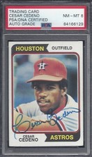 CESAR CEDENO,  1974 TOPPS #200, PSA/DNA NM-MT 8