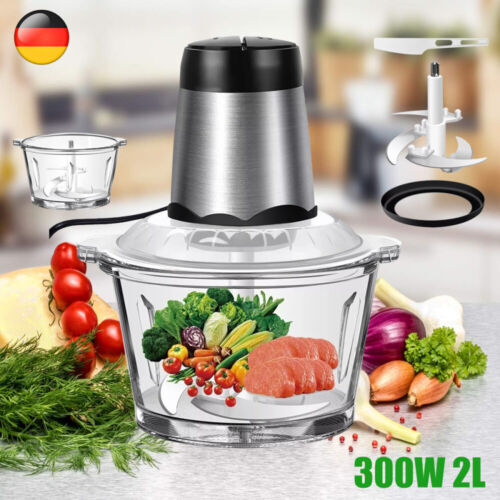 Elektrische Gemüseschneider 300W Zerkleinerer Gemüsereibe Küchenreibe 2000ml DHL - Bild 2 von 14