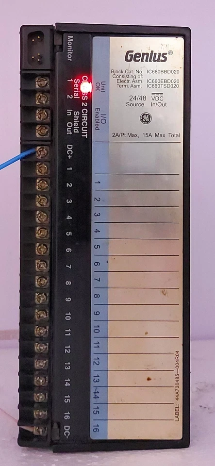 Genius IC660TSD020L Terminal Module 24/48VDC Source Block - Image 2 of 4