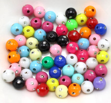 500 Mixed Color Sparkling Silver Dots Acrylic Round Bead 6mm Spacer Jewelry Make