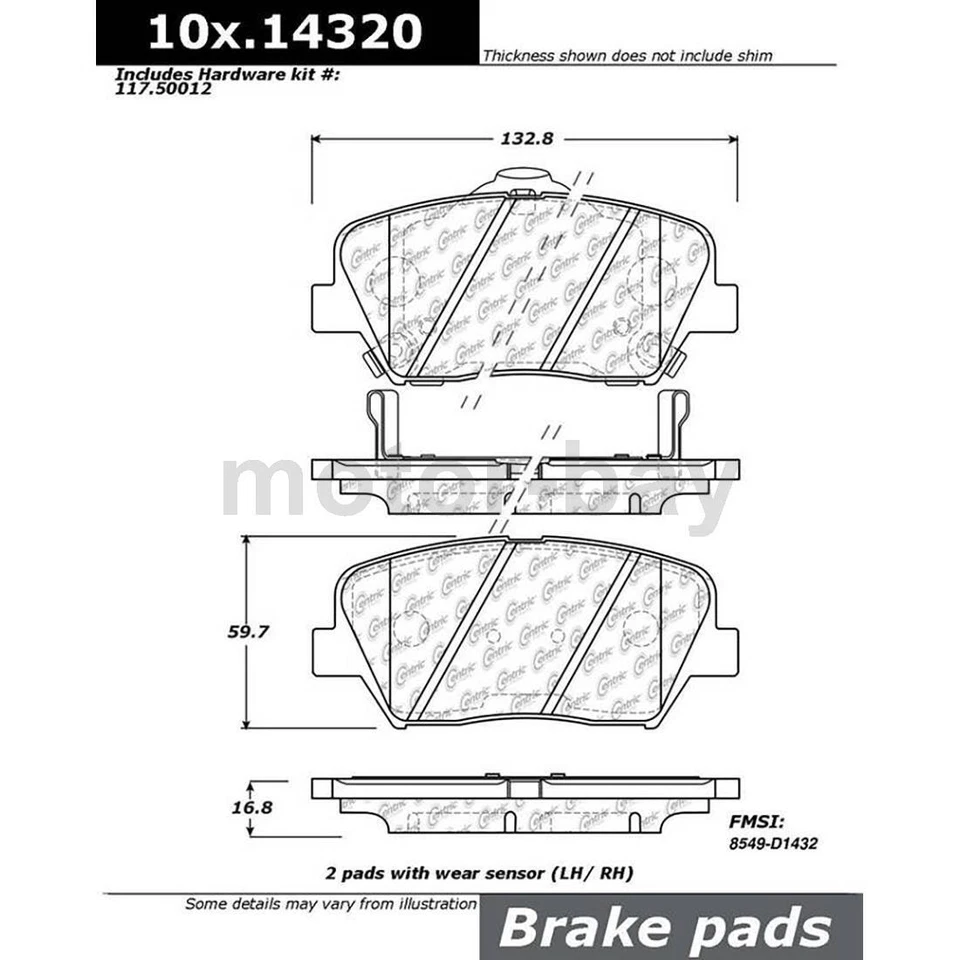 Тормозные колодки передние и задние для Hyundai Santa Fe Sport 2016 2015 2014 2013 - Изображение 4 из 4