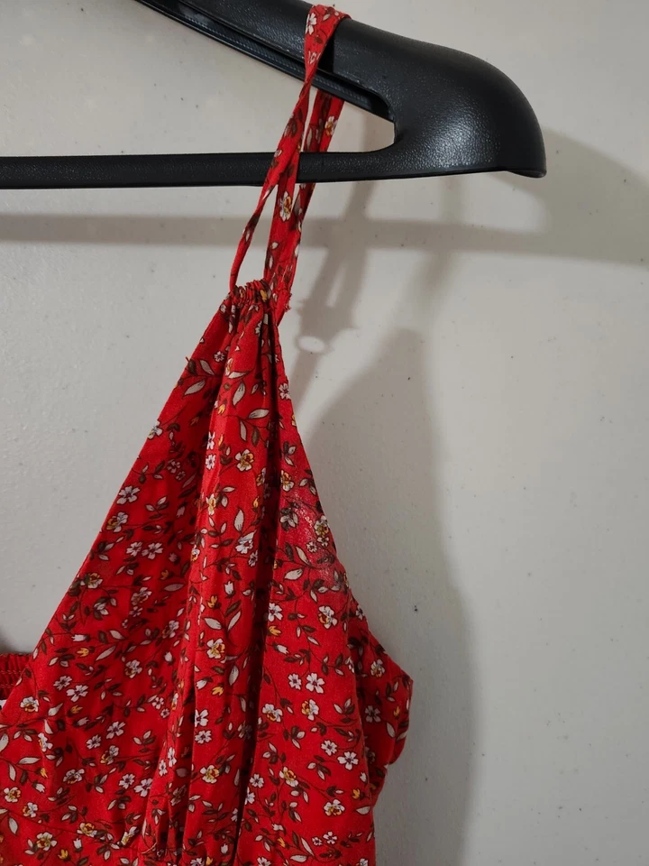 Vestido BB Dakota Para Mujer S Medio Maxi Acampanado Nivel Cami Correa Floral Forrado Sin Mangas Foto 4 de 4