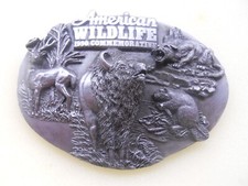 VINTAGE 1990 American Wildlife Commemorative Belt Buck