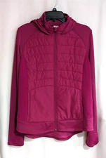 Tek Gear Women's Berry Grigio Hooded Mixed Media Jacket (WT32A201RS) Size S NWT