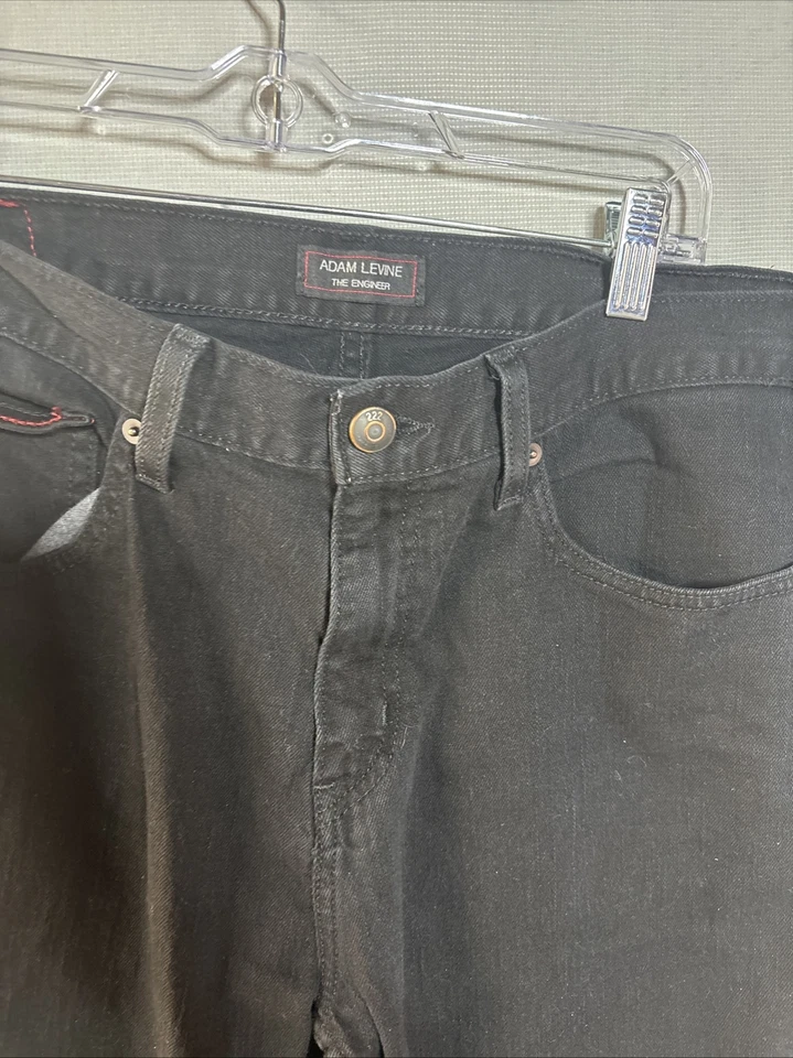Adam Levine jeans men's 34x32 the engineer straight black stretch denim pants - Image 4 of 4