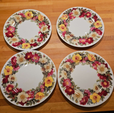 Set of 4 Stechcol  GRACIE BONE CHINA Dessert Plates
