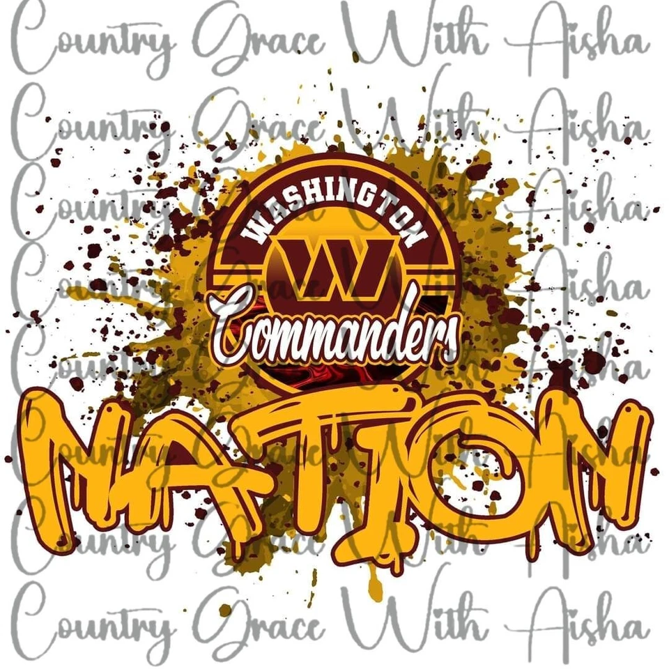 HANDMADE Sublimation Transfer Washington Commanders Football Ready To Press Heat Transfer