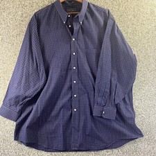 Paul Fredrick Shirt Men 20 35 Blue Orange Tattersall Check Two Ply Dobby Classic