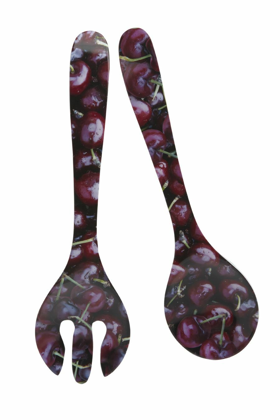 Splash - Cherries Photo Print Melamine Salad Servers/Serving Spoons