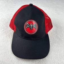 Y2K Bacardi Rum Red & Black Bat Logo Snapback Mesh Trucker Baseball Hat Cap RARE