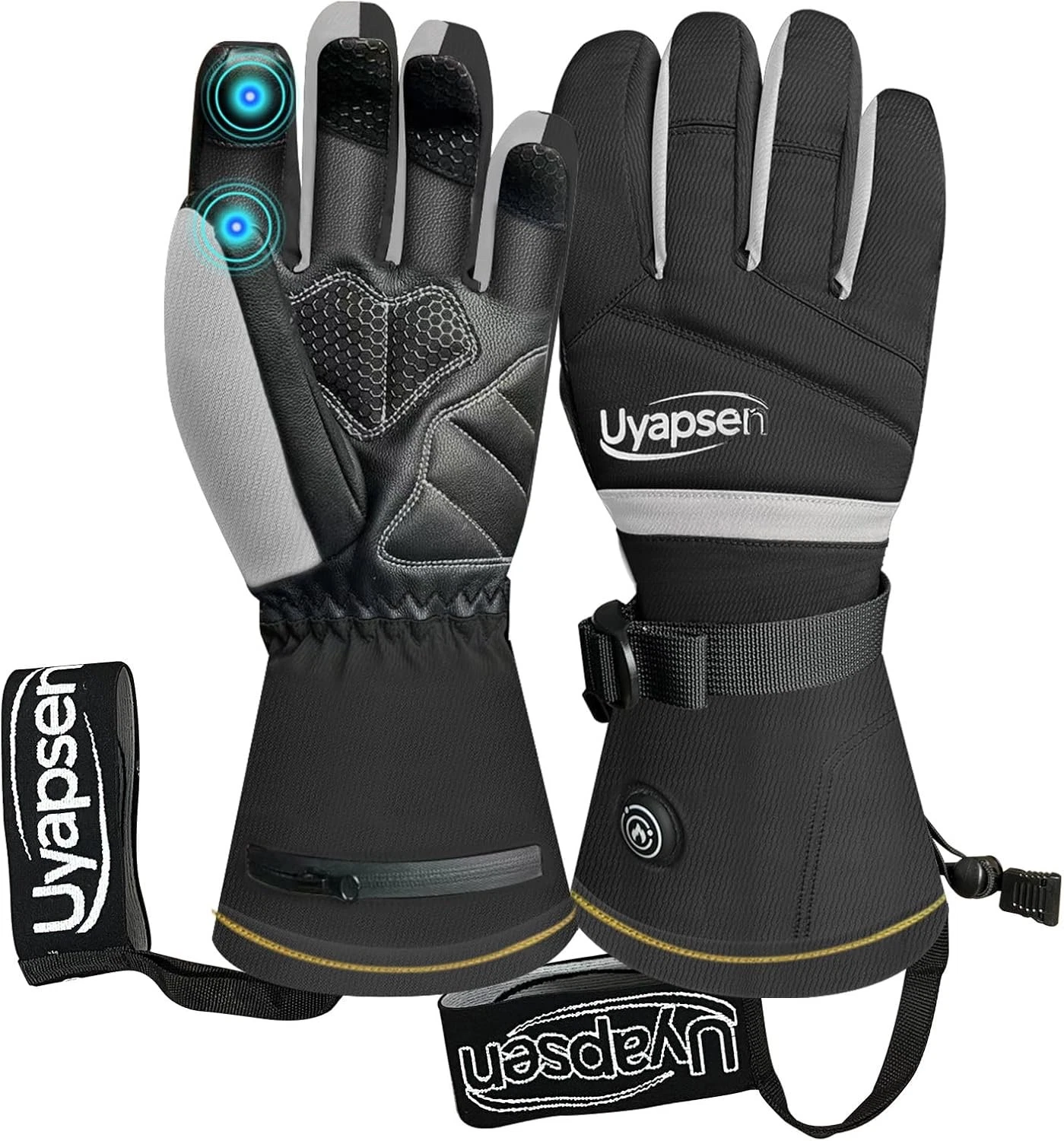 UYAPSEN Rechargeable Heated Gloves, 3-Temp Electric, Waterproof & Touchscreen