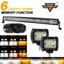 For Dodge Ram 1500 2500 3500 Auxbeam 42 Amber White Led Light Bar 4 Led Pod
