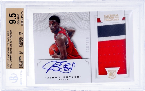 Panini National Treasures Jimmy Butler #127 Jersey Auto BGS 9.5 Auto 10