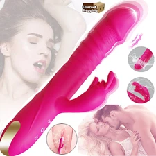 Thrusting Rotating Rabbit Vibrator Dildo G Spot Clit Massager Sex Toys for Women