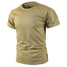 Tactical Short Sleeve T-Shirt Army Military Men's Athletic Tops Workout Gym Trai