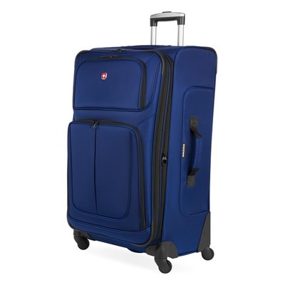 SWISSGEAR Sion Softside Expandable Spinner Luggage Checked-Large, Blue