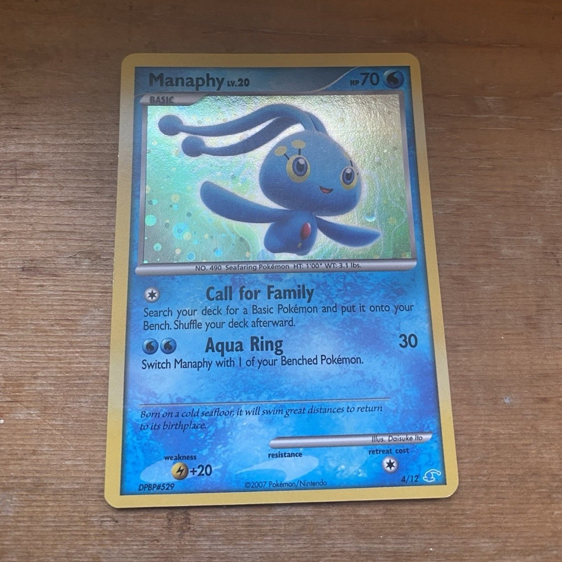 Pokémon Manaphy 4/12 DP Trainer Kit: Manaphy & Lucario Common Holo English TCG