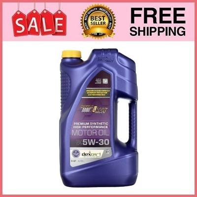 Royal Purple High Performance Motor Oil 5W-30, Premium Synthetic Motor Oil, 5 QT