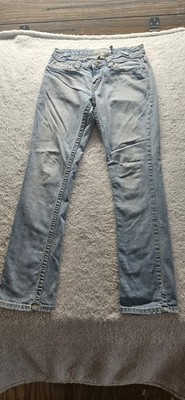 Aeropostale Woman's Light Blue Straight Jeans Stretch Denim Button Zip 5-Pocket