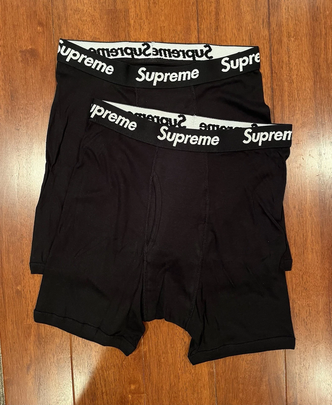 Authentique boxer slip noir Supreme / Hanes sous vêtement (lot de 2) GRAND / L 36 38