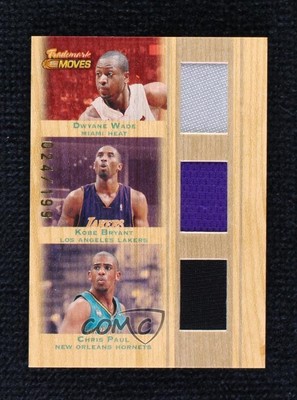2007 Trademark Moves Triple Relics Kobe Bryant Dwyane Wade Chris Paul HOF 1q7