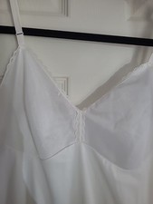 Vintage Vanity Fair 34 White Nylon Full Slip Dress Nightie Lace Sheer Dainty Sm
