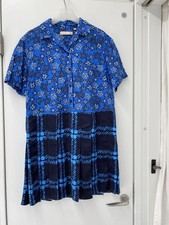 MARNI UNIQLO Floral Check Short Sleeve Shirt Dress