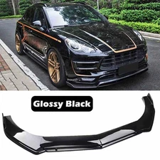 For Porsche Macan Gross Blk Front Bumper Lip Splitter Spoiler Diffuser Body Kit