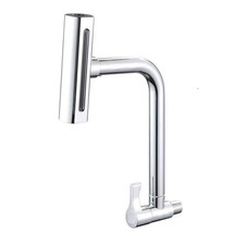 Stainless Steel Kitchen Faucet Single Cold Water Tap for Sink G1/2 Silver Black