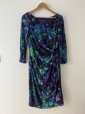 Coast Bodycon LS Midi Dress UK 12 Blue/Purple Evening Cocktail (56)