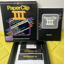 PaperClip III Commodore 64/128 Word Processor 5.25” Floppy, Box 1987 WORKING