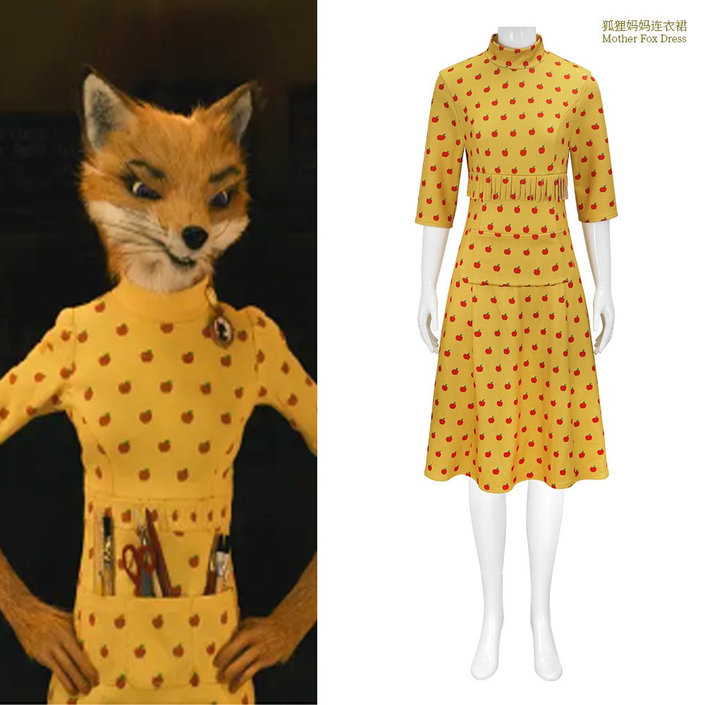 El Fantástico Sr. Fox Película Juegos con disfraces Madre Zorro Halloween Disfraz Vestido Amarillo
