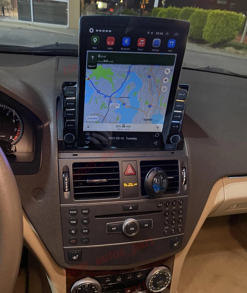 Ajuste para Mercedes Benz C300 2008-2010 rádio estéreo de carro tela sensível ao toque GPS BT 2+32GB - Imagem 4 de 4