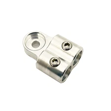 One Aluminum Alloy 1/0 alternator Power Distribution Block, Double Stainless Ste