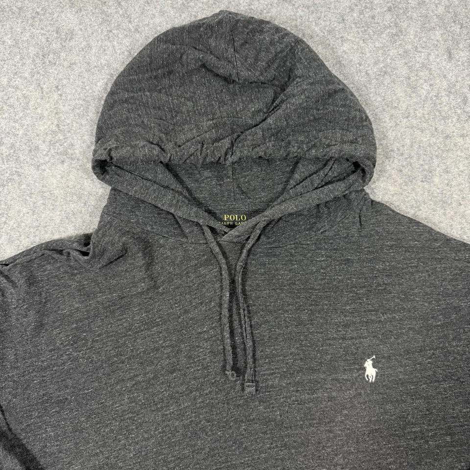 Polo Ralph Lauren Small White Pony Jersey Hooded T-Shirt Men's Sz 3XB Dark Gray - Image 2 of 4