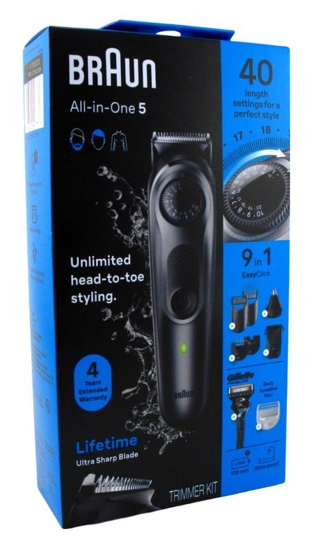 BL Braun Trimmer All-In-One 5 (9-In-1) Kit 40 Settings