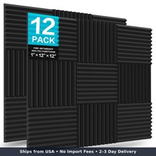 12 Pack Acoustic Foam Panels Wedges Sound Proof Foam Panels For Walls
