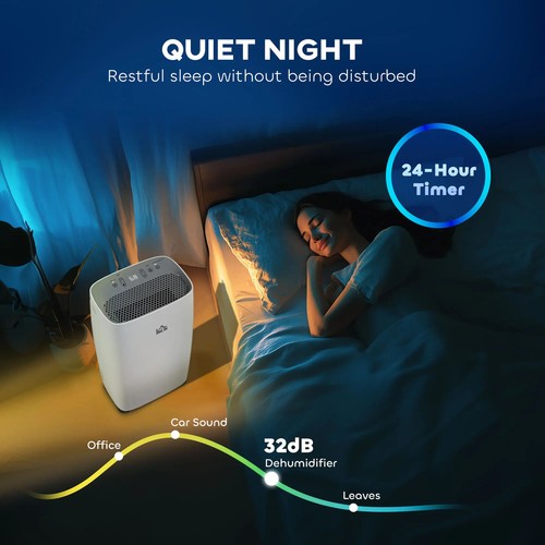 12L/Tag 2500ml Luftentfeuchter für Zuhause mit Drainage, 24H Timer und 2 Geschwindigkeitsmodi UK - Bild 6 von 11