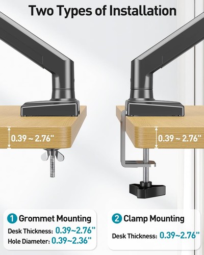 Dual Monitor Desk Mount - Adjustable Monitor Arm for 2 Monitors up to 32 inch... - Bild 6 von 9